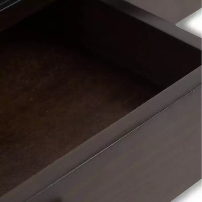 Tavolino da caffè da 42" – Pino massiccio marrone mogano con 2 cassetti