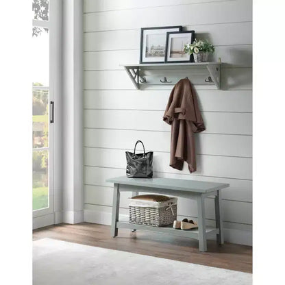Appendiabiti da parete da 90 cm con mensola – Grigio