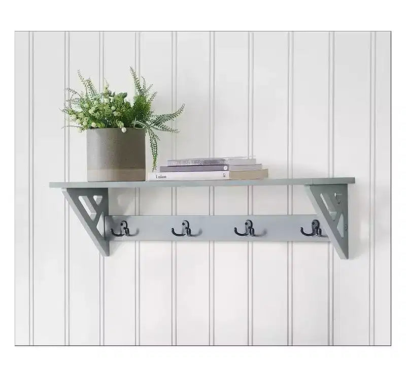 Appendiabiti da parete da 90 cm con mensola – Grigio