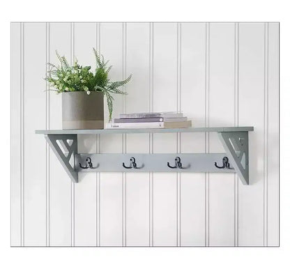 Appendiabiti da parete da 90 cm con mensola – Grigio