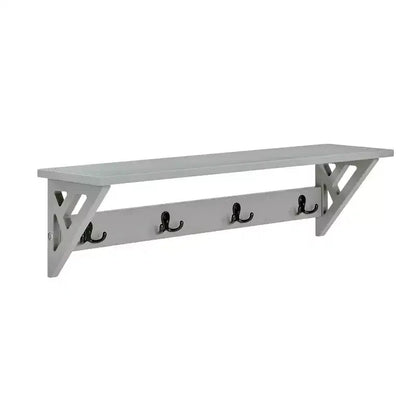 Appendiabiti da parete da 90 cm con mensola – Grigio