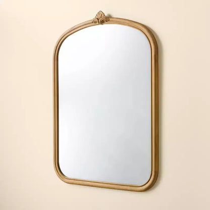 Specchio da parete decorativo in legno intagliato 61x81 cm – Finitura naturale