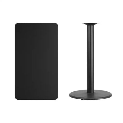 Piano del tavolo laminato rettangolare 24"x42" con base rotonda altezza bar 24"