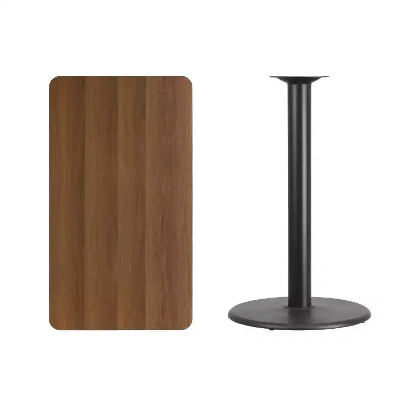 Piano del tavolo laminato rettangolare 24"x42" con base rotonda altezza bar 24"