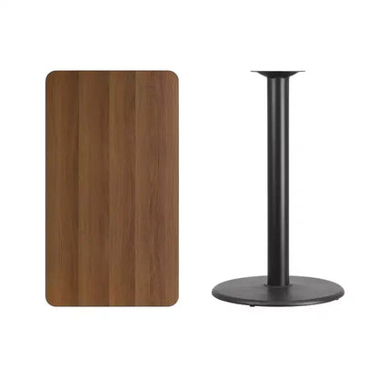 Piano del tavolo laminato rettangolare 24"x42" con base rotonda altezza bar 24"