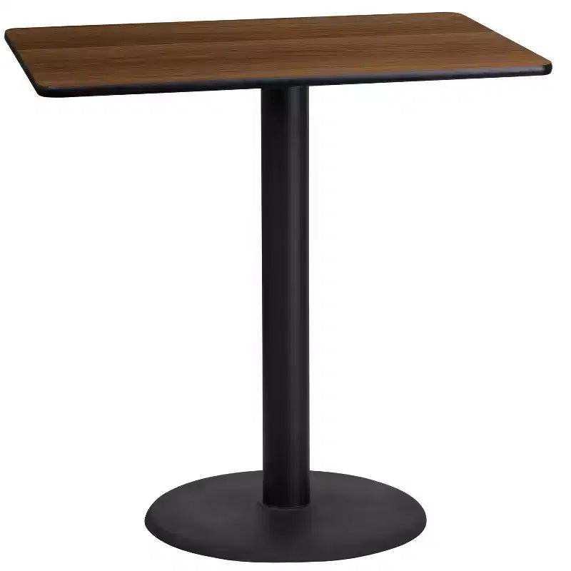 Piano del tavolo laminato rettangolare 24"x42" con base rotonda altezza bar 24"