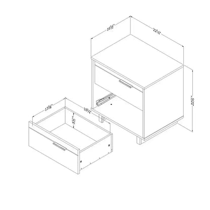 Comodino a 2 cassetti – Moderno con contenitore