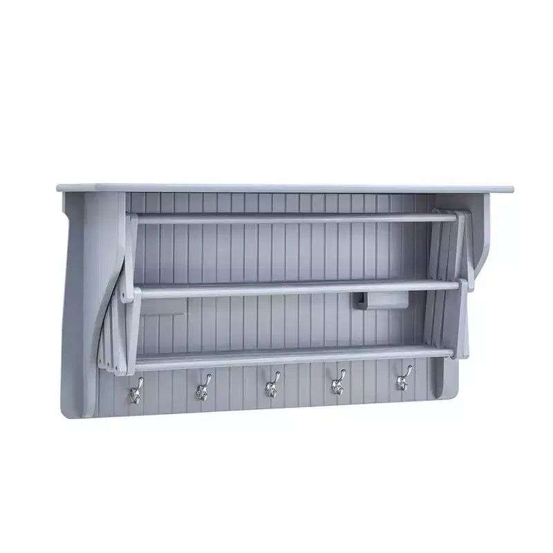 Mensola da parete 36"x18" con stendibiancheria pieghevole e ganci
