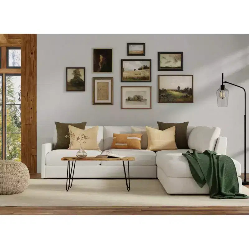 Tavolino e panca in legno massello con bordo naturale – Finitura naturale