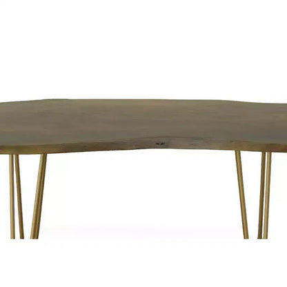 Tavolino e panca in legno massello con bordo naturale – Finitura naturale