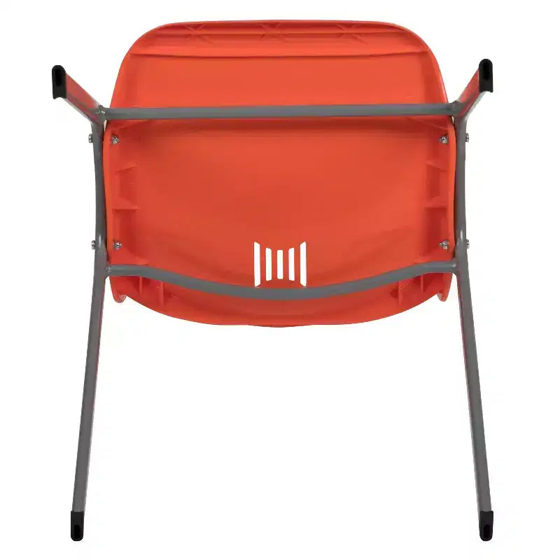 Sedia impilabile ergonomica con scocca e telaio in metallo, portata 400 kg
