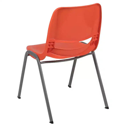 Sedia impilabile ergonomica con scocca e telaio in metallo, portata 400 kg