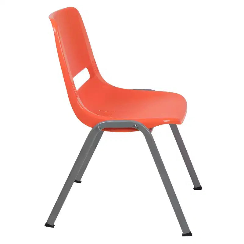 Sedia impilabile ergonomica con scocca e telaio in metallo, portata 400 kg