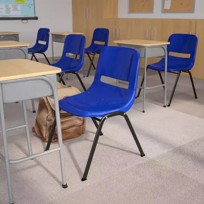 Sedia impilabile ergonomica con scocca e telaio in metallo, portata 400 kg