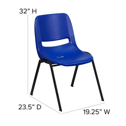 Sedia impilabile ergonomica con scocca e telaio in metallo, portata 400 kg