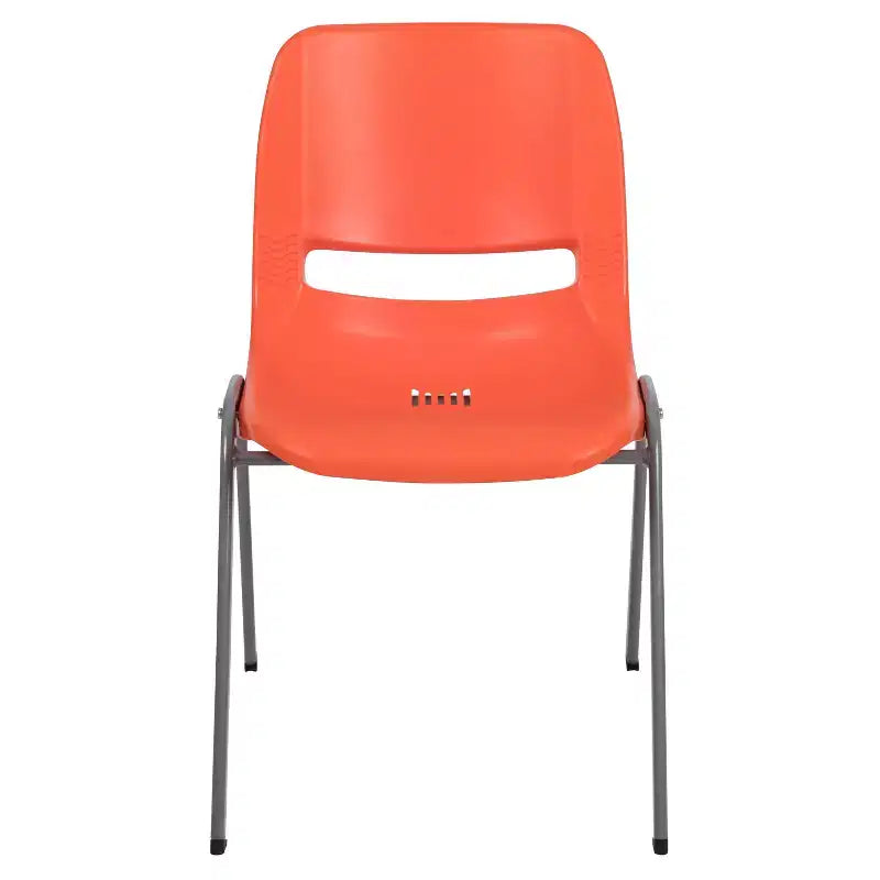 Sedia impilabile ergonomica con scocca e telaio in metallo, portata 400 kg
