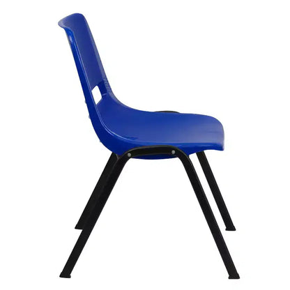 Sedia impilabile ergonomica con scocca e telaio in metallo, portata 400 kg