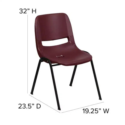 Sedia impilabile ergonomica con scocca e telaio in metallo, portata 400 kg