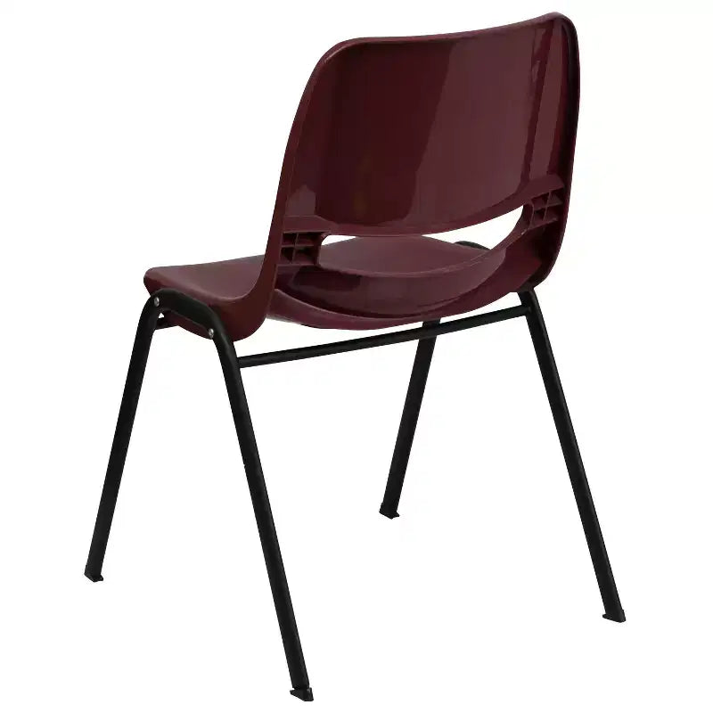 Sedia impilabile ergonomica con scocca e telaio in metallo, portata 400 kg