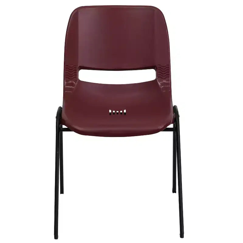 Sedia impilabile ergonomica con scocca e telaio in metallo, portata 400 kg
