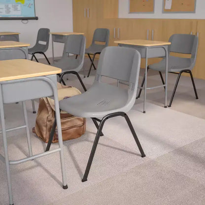 Sedia impilabile ergonomica con scocca e telaio in metallo, portata 400 kg