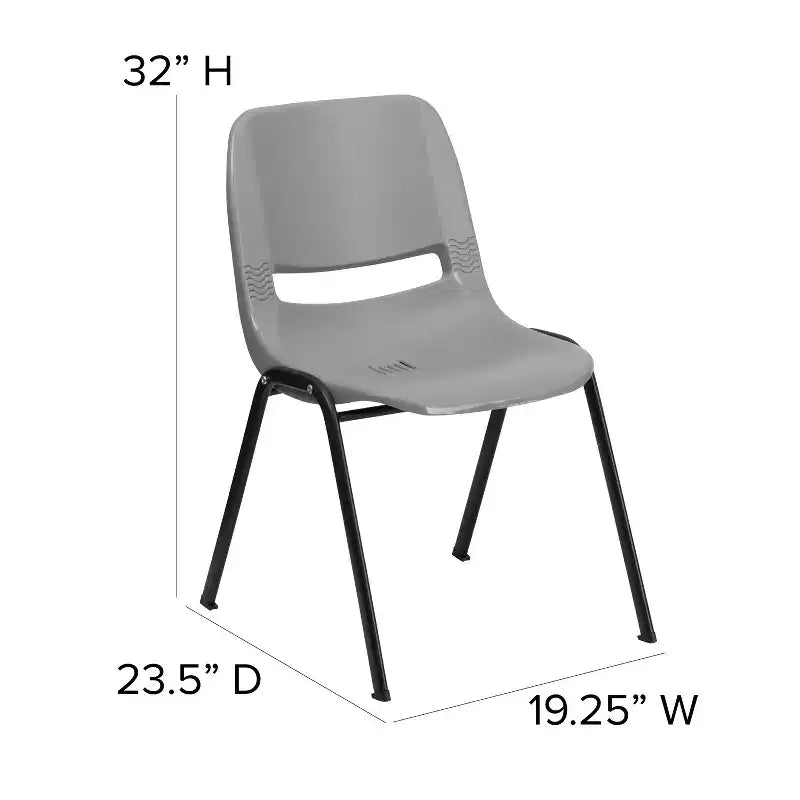 Sedia impilabile ergonomica con scocca e telaio in metallo, portata 400 kg