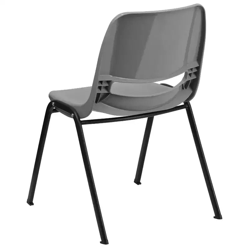 Sedia impilabile ergonomica con scocca e telaio in metallo, portata 400 kg