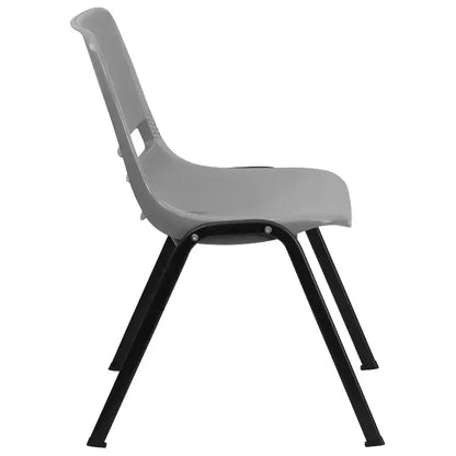 Sedia impilabile ergonomica con scocca e telaio in metallo, portata 400 kg