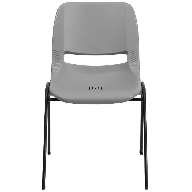 Sedia impilabile ergonomica con scocca e telaio in metallo, portata 400 kg