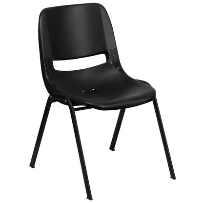 Sedia impilabile ergonomica con scocca e telaio in metallo, portata 400 kg
