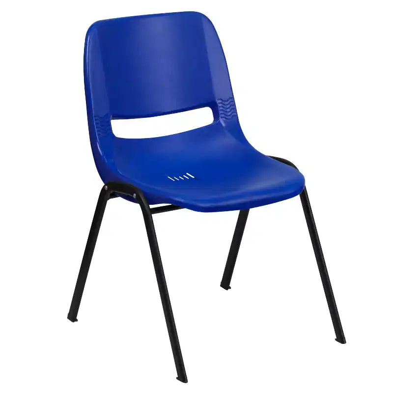 Sedia impilabile ergonomica con scocca e telaio in metallo, portata 400 kg