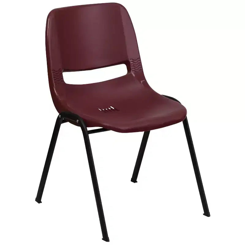 Sedia impilabile ergonomica con scocca e telaio in metallo, portata 400 kg