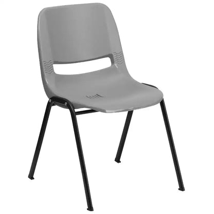Sedia impilabile ergonomica con scocca e telaio in metallo, portata 400 kg