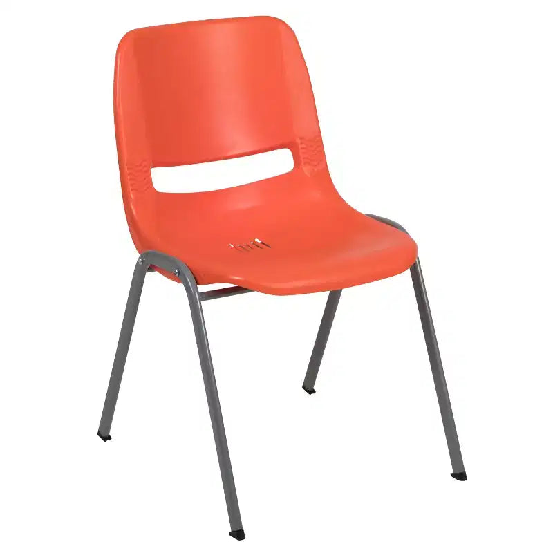 Sedia impilabile ergonomica con scocca e telaio in metallo, portata 400 kg