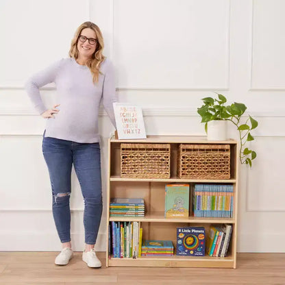 Libreria classica in legno da 91 cm con ripiani regolabili – Uso in aula e a casa