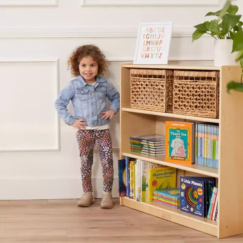 Libreria classica in legno da 91 cm con ripiani regolabili – Uso in aula e a casa