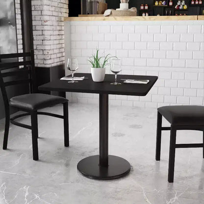 Piano tavolo quadrato in laminato da 30" con base rotonda in ghisa da 18" – Qualità Commerciale