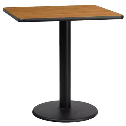 Piano tavolo quadrato in laminato da 30" con base rotonda in ghisa da 18" – Qualità Commerciale