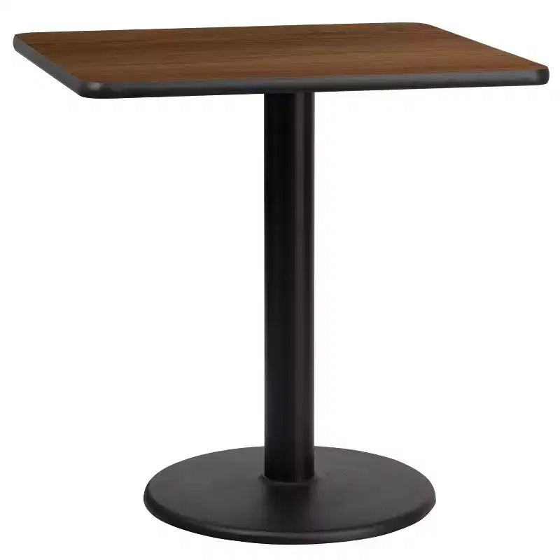 Piano tavolo quadrato in laminato da 30" con base rotonda in ghisa da 18" – Qualità Commerciale