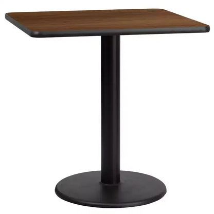 Piano tavolo quadrato in laminato da 30" con base rotonda in ghisa da 18" – Qualità Commerciale