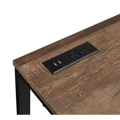 Scrivania con porta USB integrata – Struttura in metallo, superficie in composito di legno
