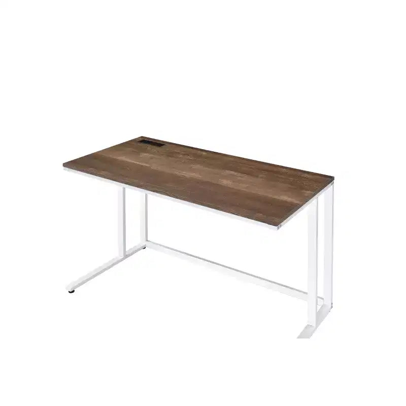 Scrivania con porta USB integrata – Struttura in metallo, superficie in composito di legno