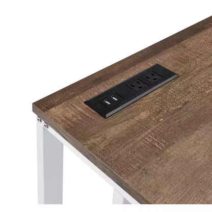 Scrivania con porta USB integrata – Struttura in metallo, superficie in composito di legno