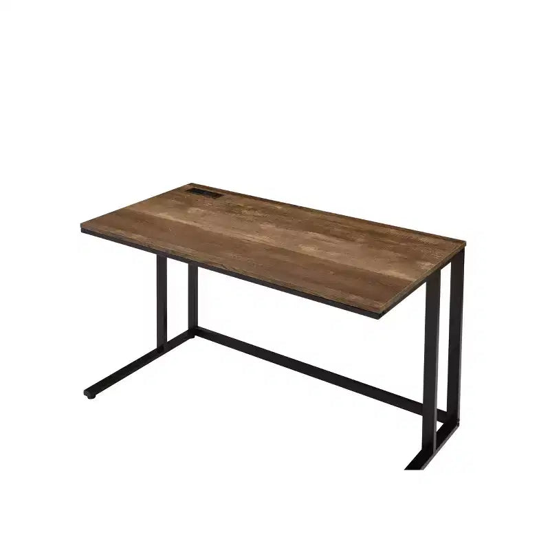 Scrivania con porta USB integrata – Struttura in metallo, superficie in composito di legno