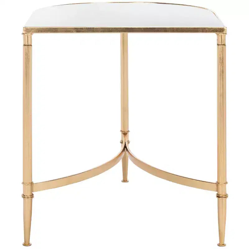 Tavolino d'appoggio con specchio e dettagli dorati – Stile Glamour