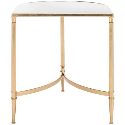 Tavolino d'appoggio con specchio e dettagli dorati – Stile Glamour