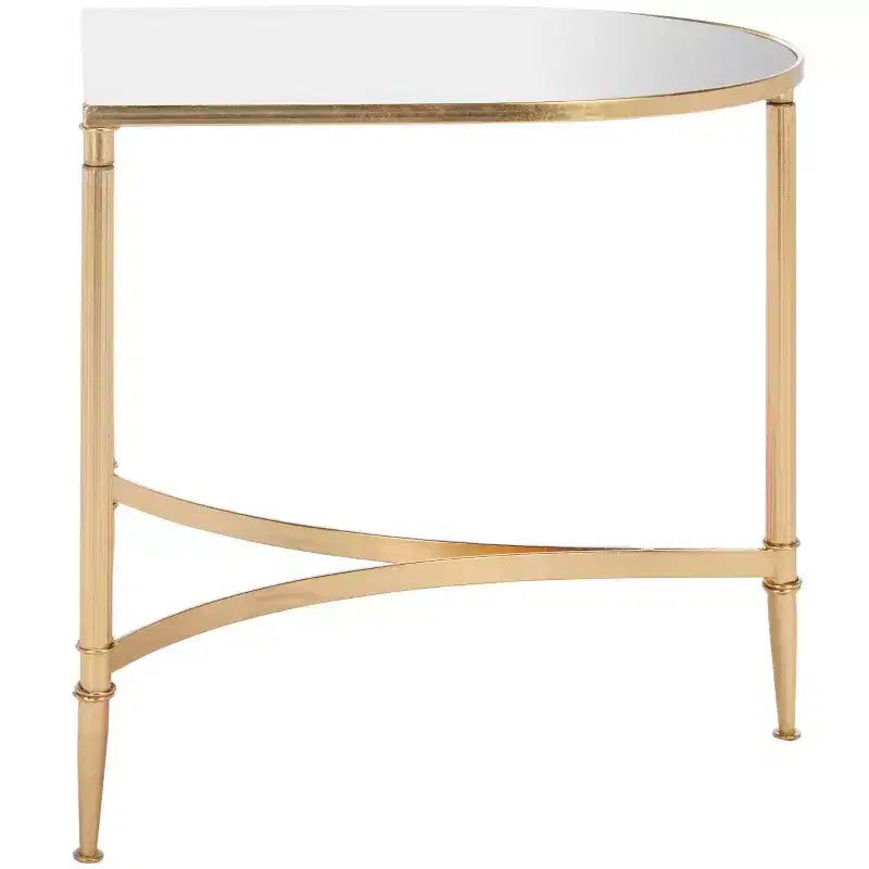 Tavolino d'appoggio con specchio e dettagli dorati – Stile Glamour