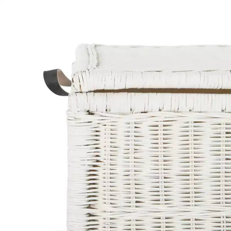 Baule portaoggetti in vimini da 76 cm con coperchio a cerniera – Rattan pieghevole