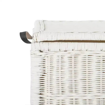 Baule portaoggetti in vimini da 76 cm con coperchio a cerniera – Rattan pieghevole