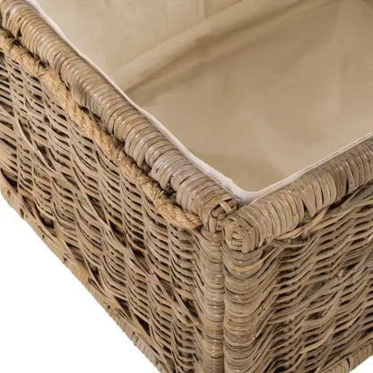 Baule portaoggetti in vimini da 76 cm con coperchio a cerniera – Rattan pieghevole